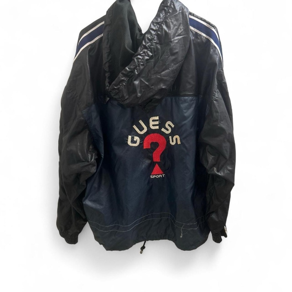 Vintage Guess Sport Navy Jacket with White Accents